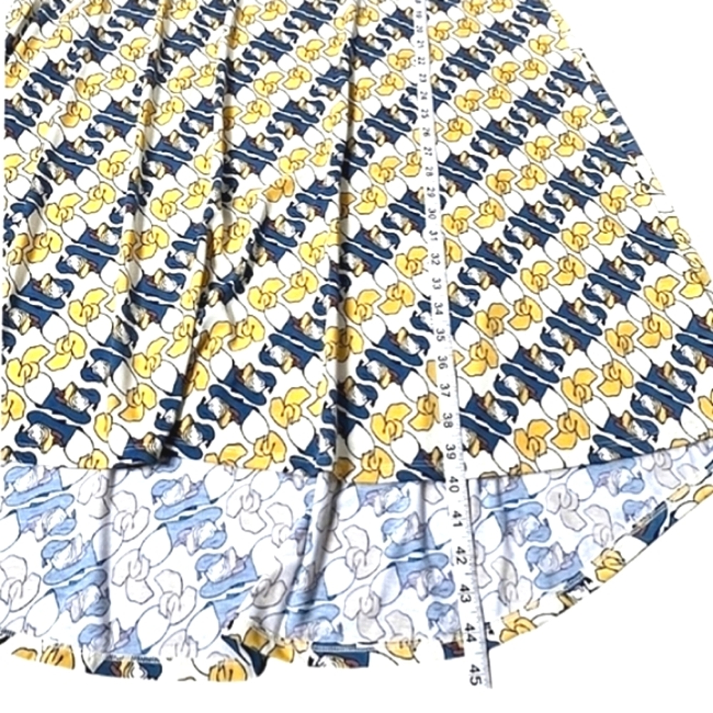 💕 LuLaRoe Disney Donald Duck Carly Dress Blue Yellow White High Low Sz M - Picture 4 of 10
